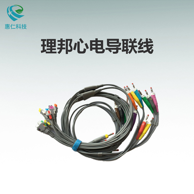 理邦原裝心電圖機(jī)采集盒SE-18導(dǎo)聯(lián)線(xiàn)EL16DIB181香蕉插歐標(biāo)18導(dǎo)4MM